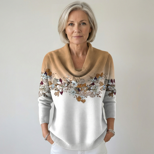 ALORA – FLORAL COWL JUMPER